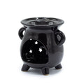 Cauldron Oil Burner – Moon & Stars – Black – black oil burner, main product view