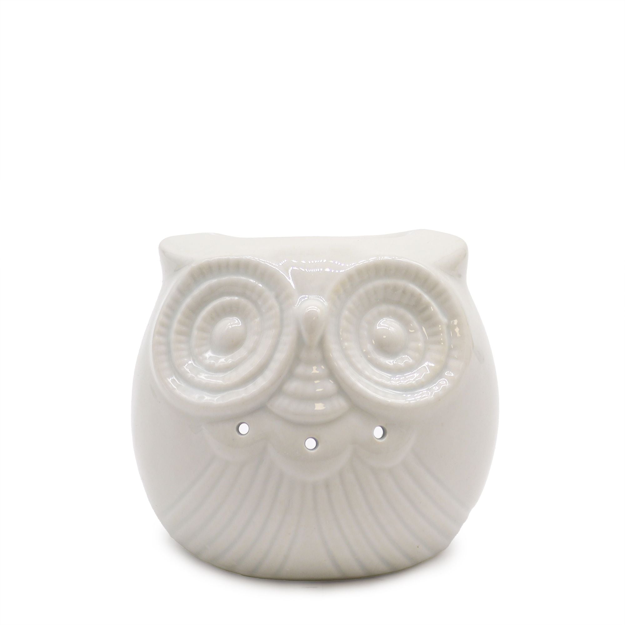 Classic White Oil Burner – Short Owl – white oil burner, alternate product view 2