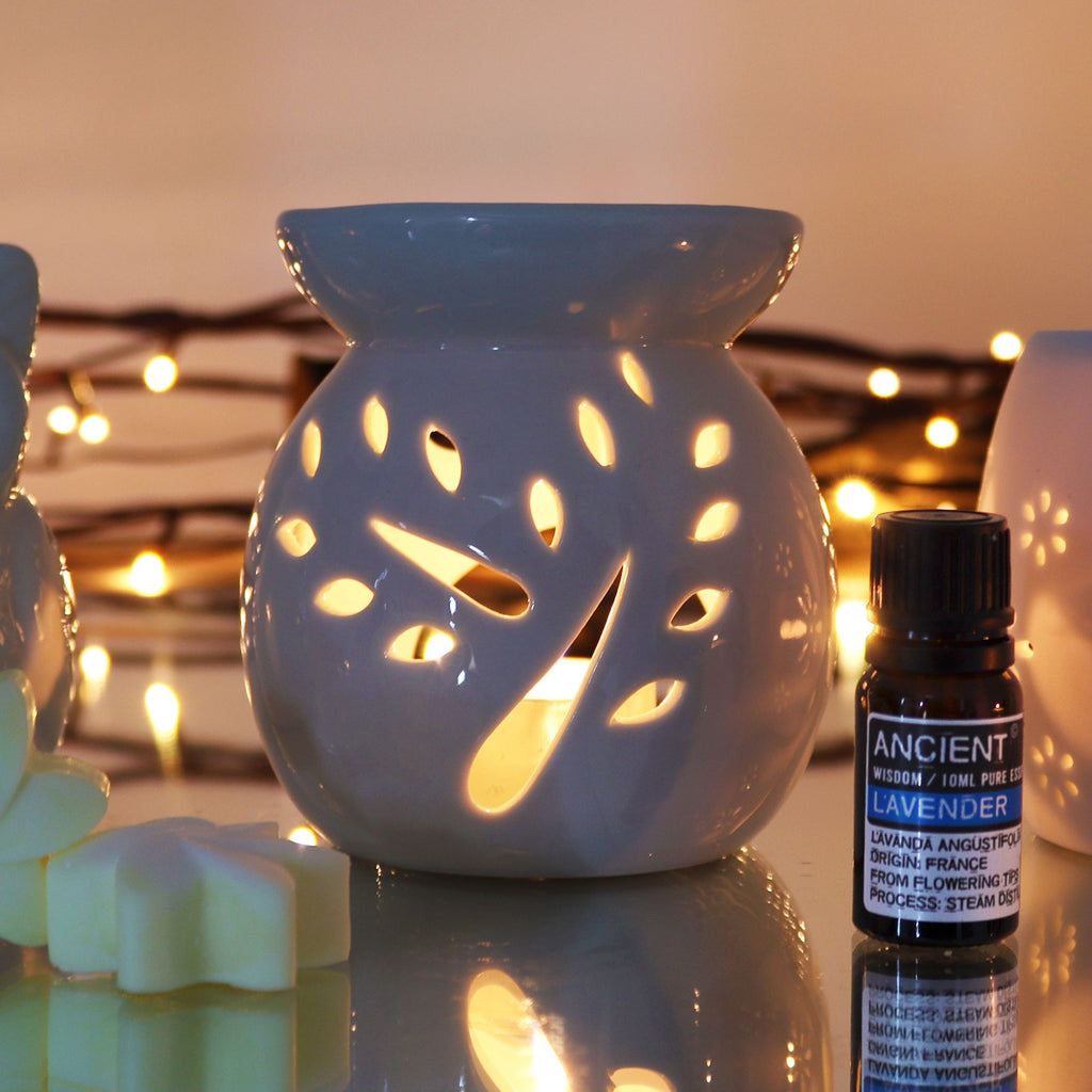 Lrg Classic White Oil Burner – Tree Cut – out – white oil burner, alternate product view 2