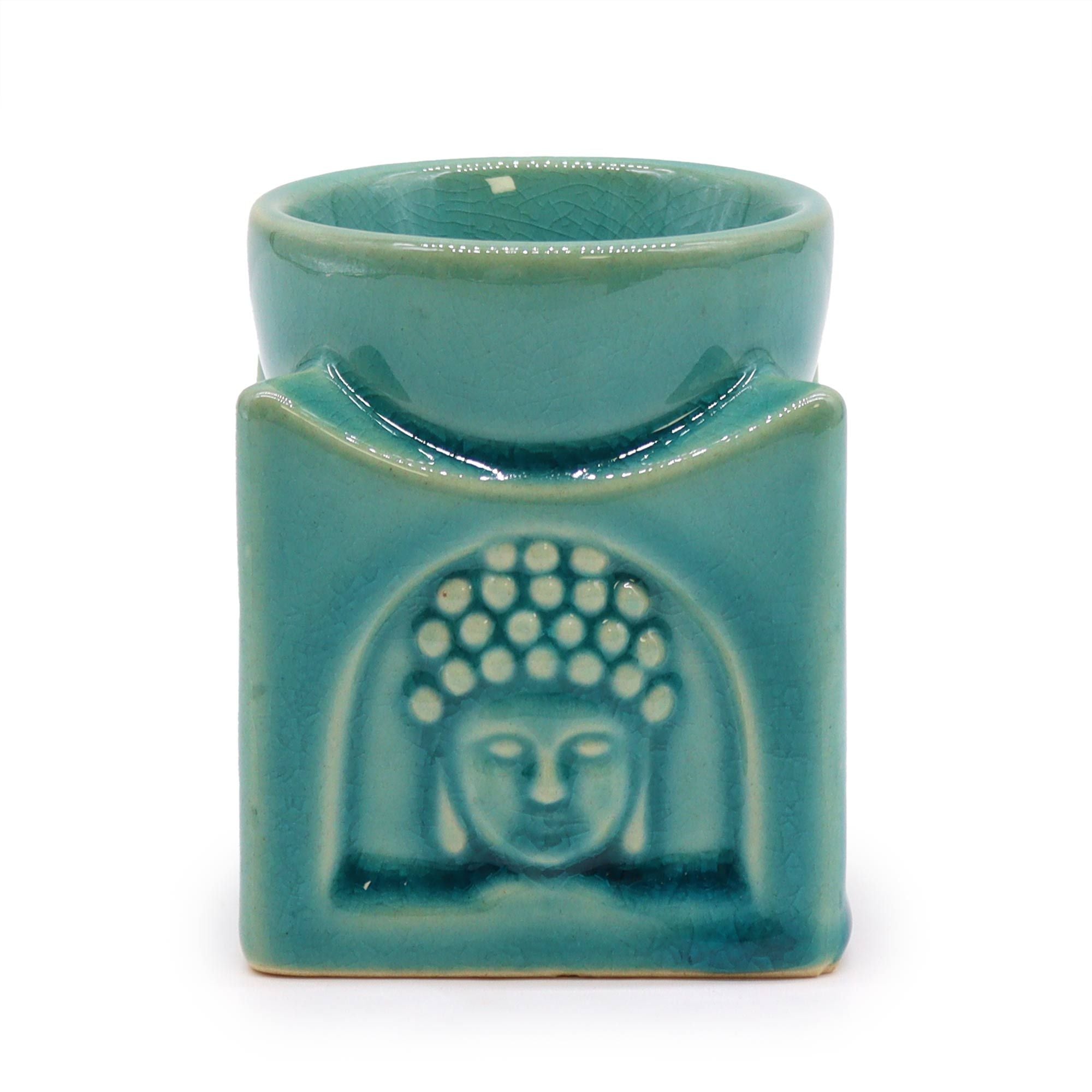 Square Buddha Burner – Soft Turquoise – Oil Burner – oil burner, main product view