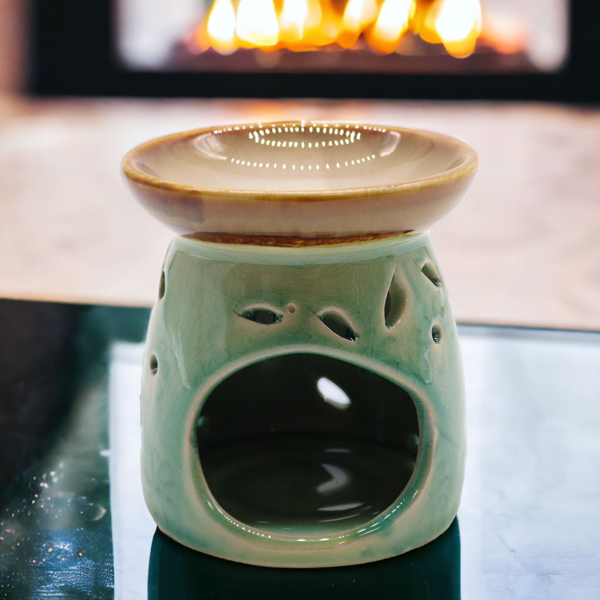 Classic Oil Burner – Blue – blue oil burner, main product view