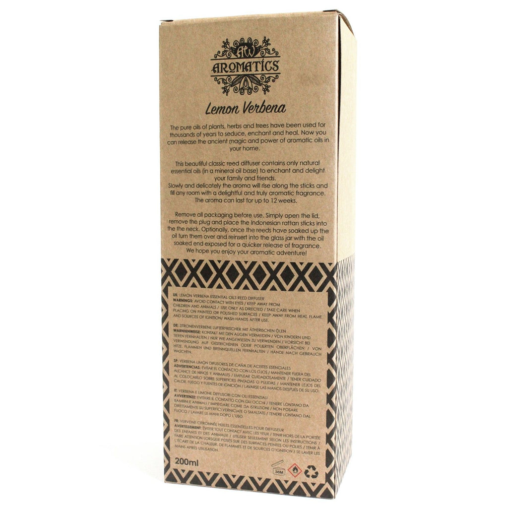 200ml Lemon Verbena Essential Oil Reed Diffuser – reed diffuser, alternate product view 3