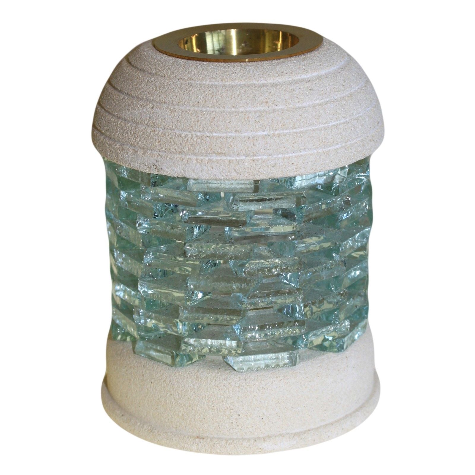 Stone Oil Burner – Round Glass Brick – oil burner, main product view