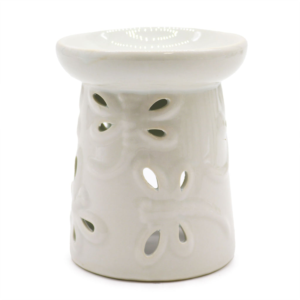 Classic White Oil Burner – Dragonfly – white oil burner, alternate product view 2