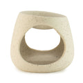 Ceramic Zen Oil Burner – Round Pebble – Speckled Off – White – white oil burner, main product view