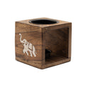 Square Mango Wood Oil Burner – Elephant – oil burner, main product view