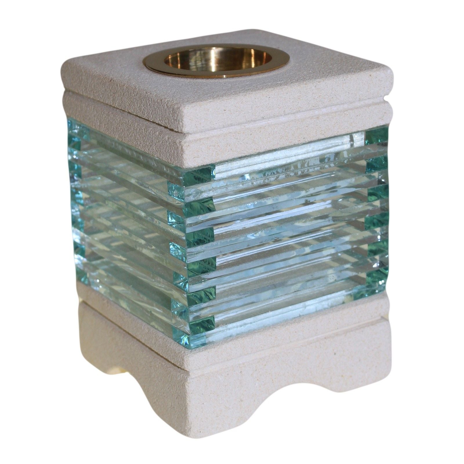 Stone Oil Burner – Square Glass Brick – oil burner, main product view