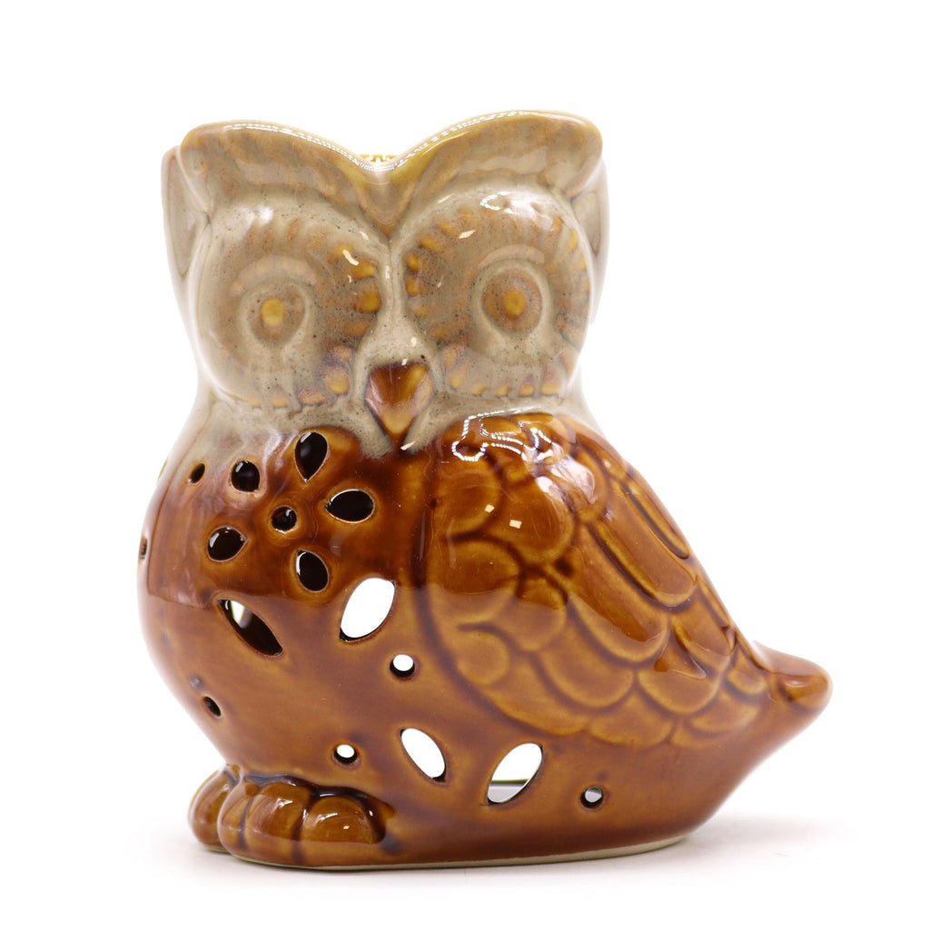 Classic Rustic Oil Burner – Owl Side – on (assorted) – oil burner, alternate product view 3