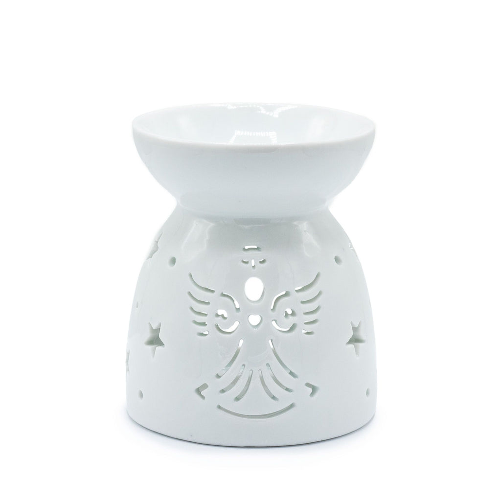 Oil Burner Angel Cut Out – White – white oil burner, alternate product view 2