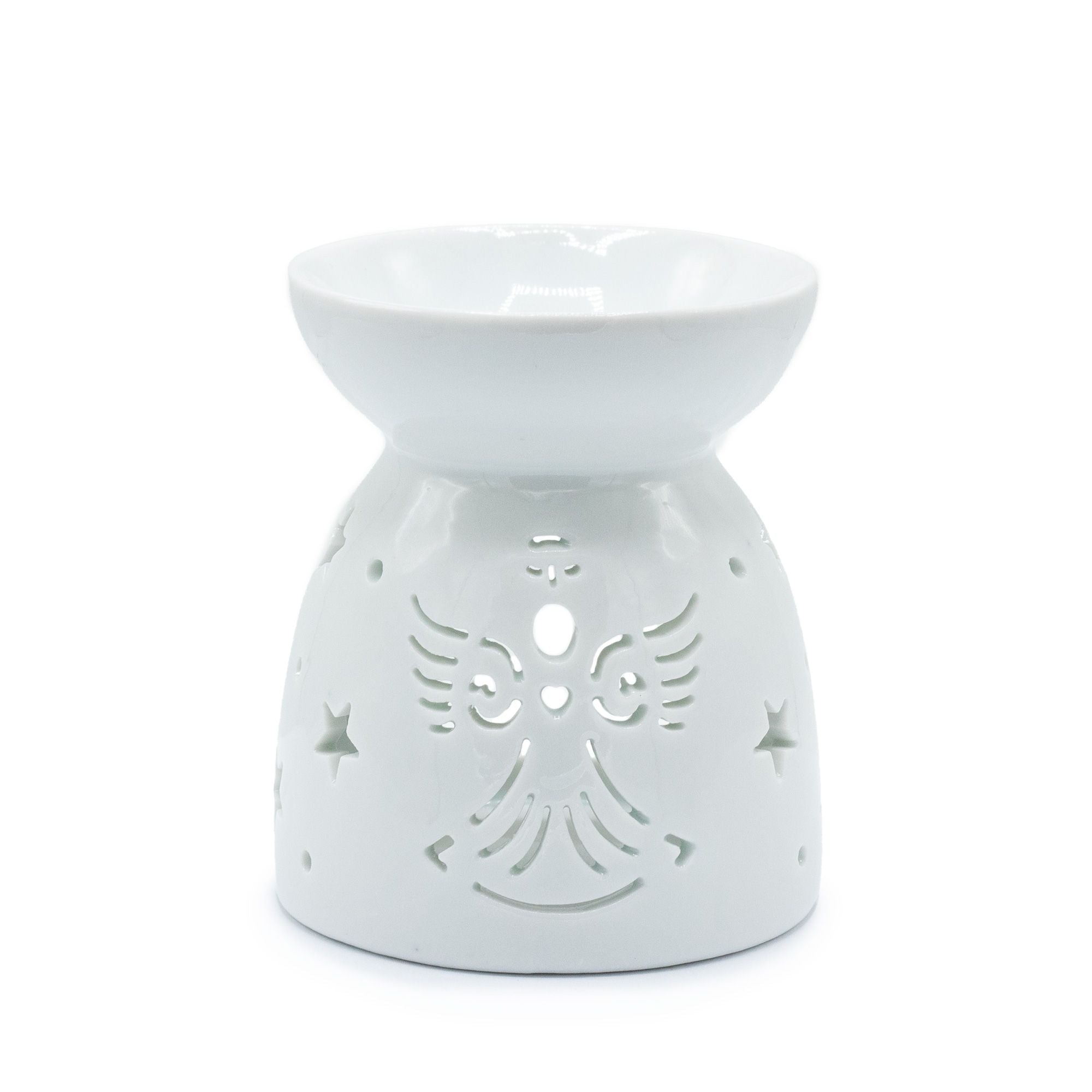Oil Burner Angel Cut Out – White – white oil burner, alternate product view 2