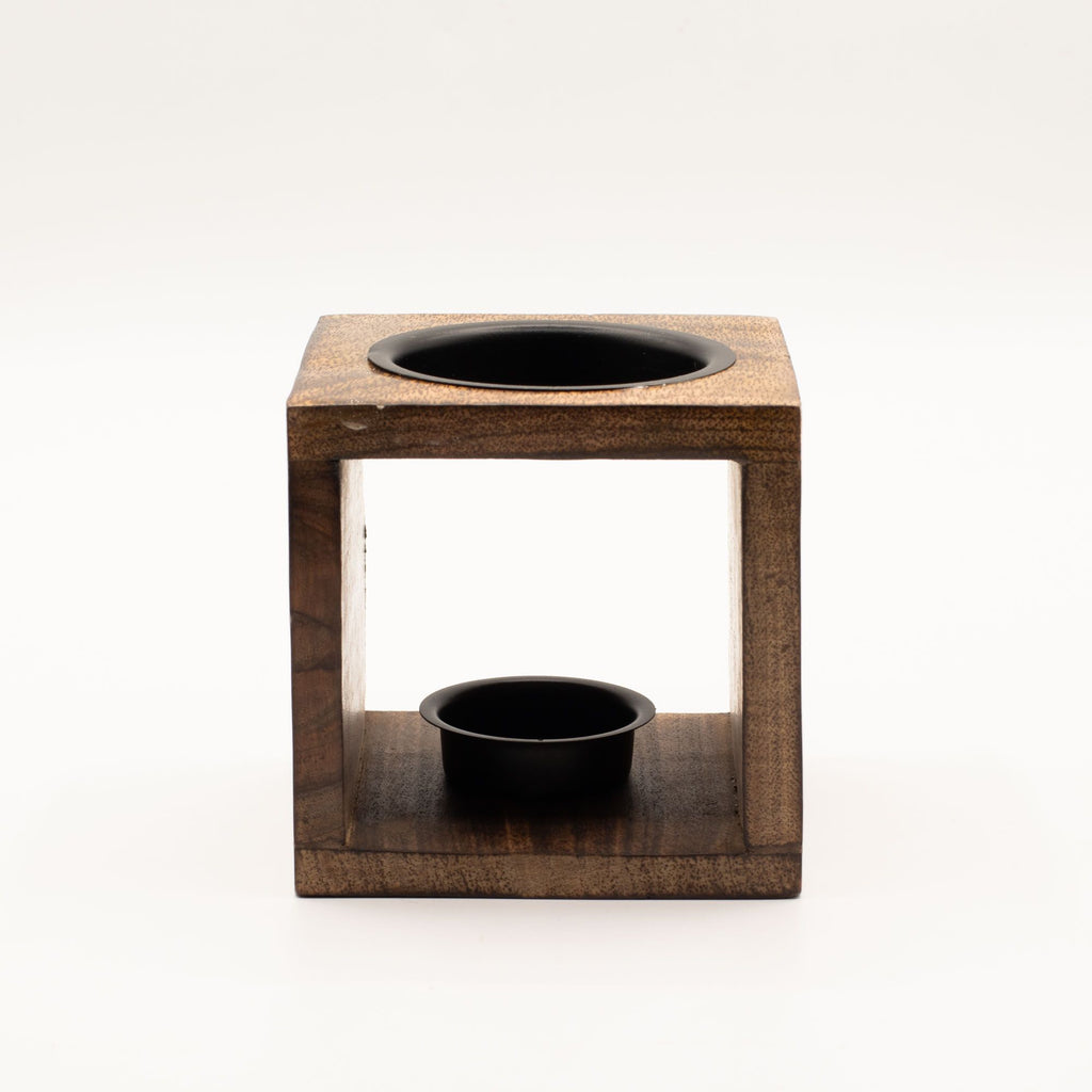 Square Mango Wood Oil Burner – Elephant – oil burner, alternate product view 3