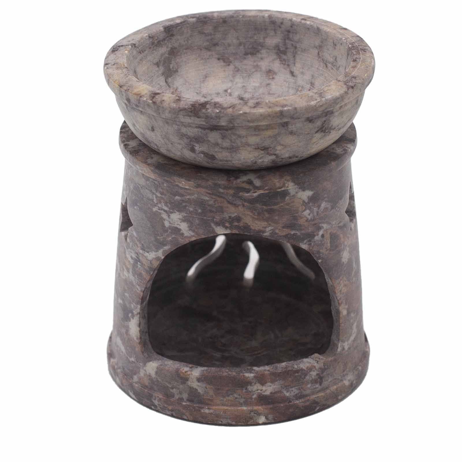 Small Soapstone Oil Burner 8cm – Sun & Stars – oil burner, alternate product view 3