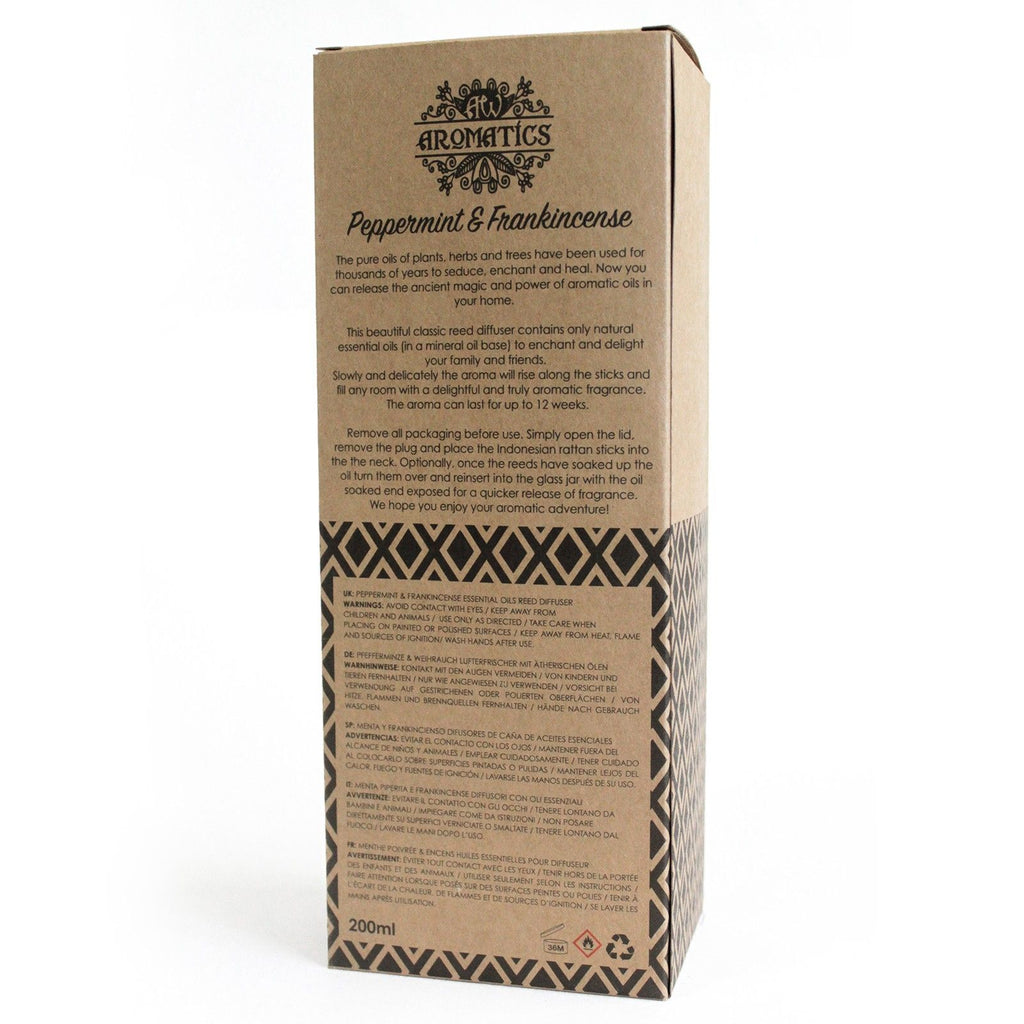 200ml Peppermint & Frankincense Essential Oil Reed Diffuser – reed diffuser, alternate product view 4