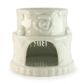 Ceramic Cake Oil Burner – HAPPY BIRTHDAY – White – white oil burner, main product view