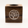 Large Square Mango Wood Oil Burner – Tree of Life – oil burner, main product view
