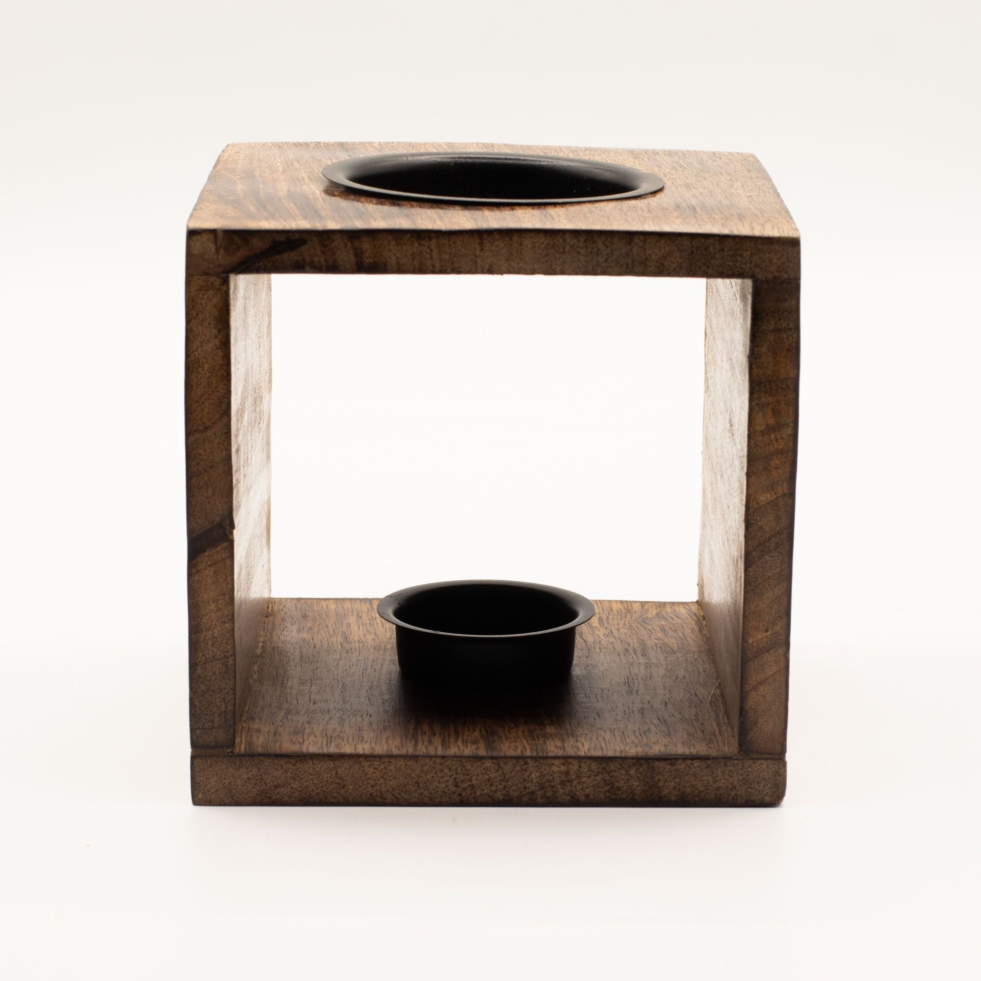 Large Square Mango Wood Oil Burner – Tree of Life – oil burner, alternate product view 2