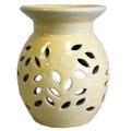 Floral Oil Burner – Yellow – yellow oil burner, main product view