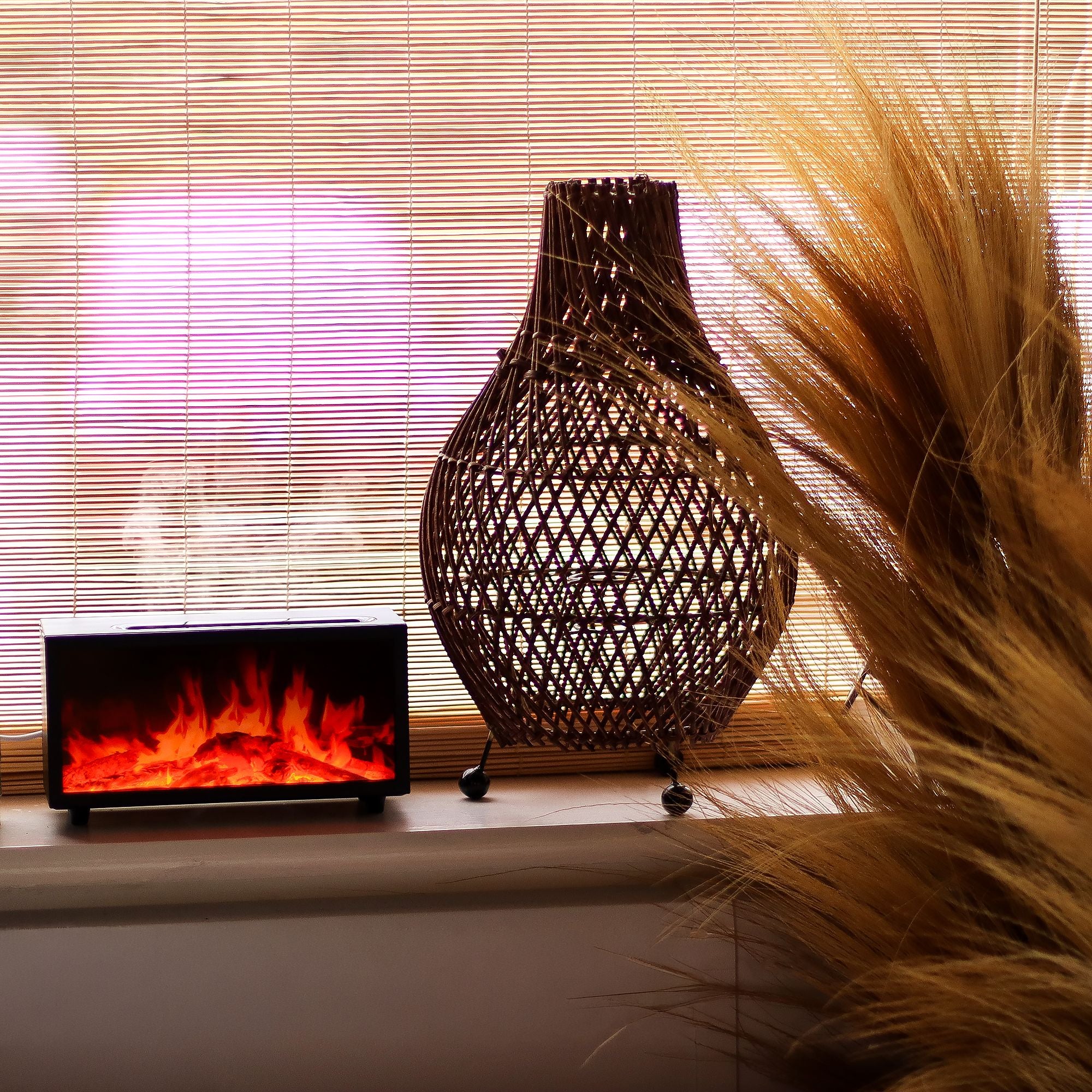 Flame Effect Ultrasonic Home Fragrance Diffuser with Birdsong Sound – product image