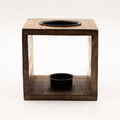 Large Square Mango Wood Oil Burner – Pentagon – oil burner, main product view