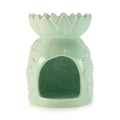 Ceramic Sunflower Oil Burner – Pastel Green – green oil burner, main product view