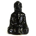 Sitting Buddha Oil Burner – Black – black oil burner, main product view