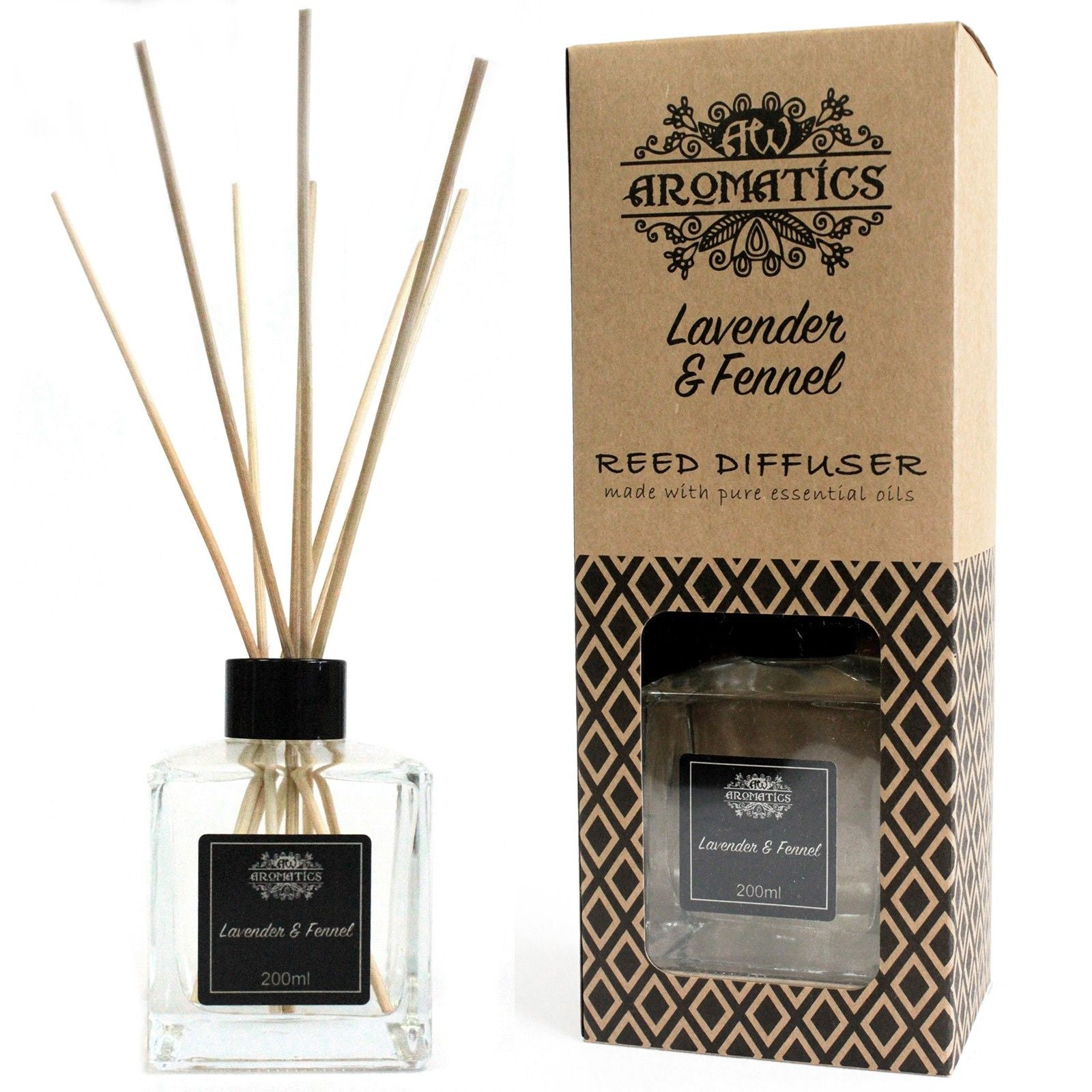 200ml Lavender & Fennel Essential Oil Reed Diffuser – reed diffuser, alternate product view 3