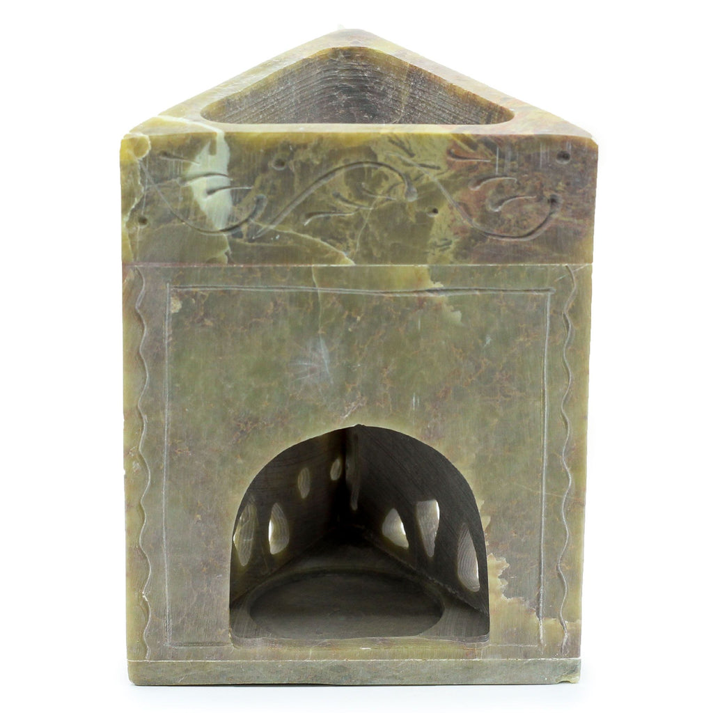 Triangle Soapstone Oil Burner 11x9cm – Elephant – oil burner, main product view