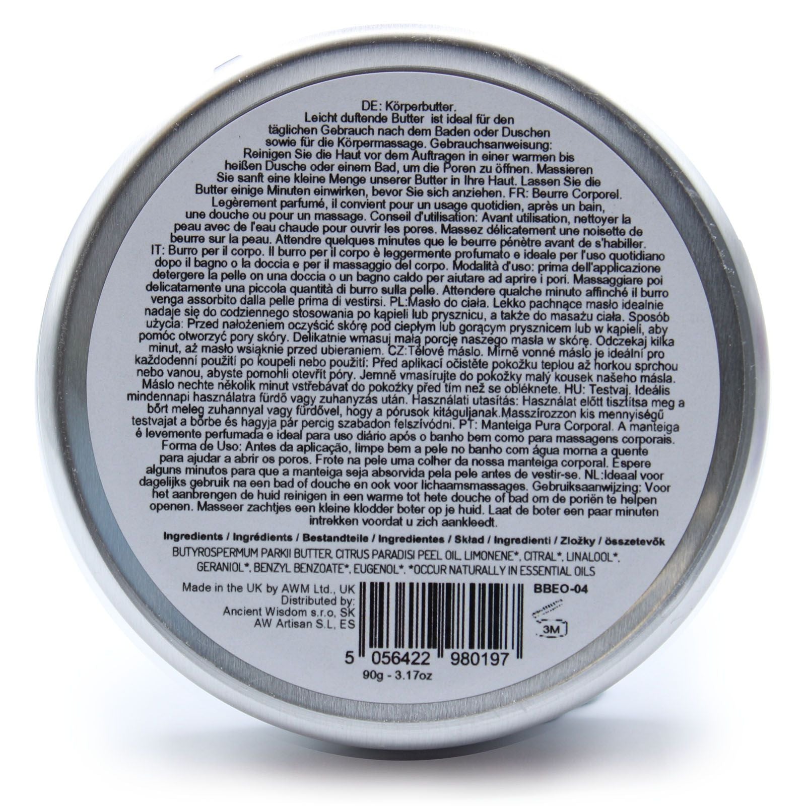 Aromatherapy Shea Body Butter 90g – Grapefruit – body butter, alternate product view 4