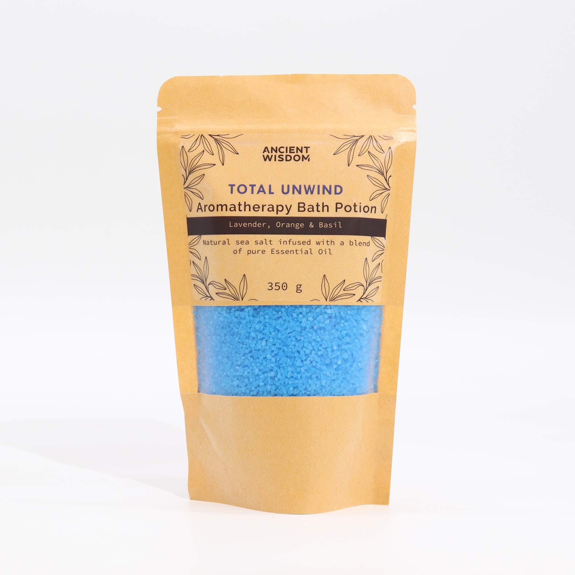 Aromatherapy Bath Potion in Kraft Bag 350g – Total Unwind – Bath Salts – bath salts, alternate product view 3