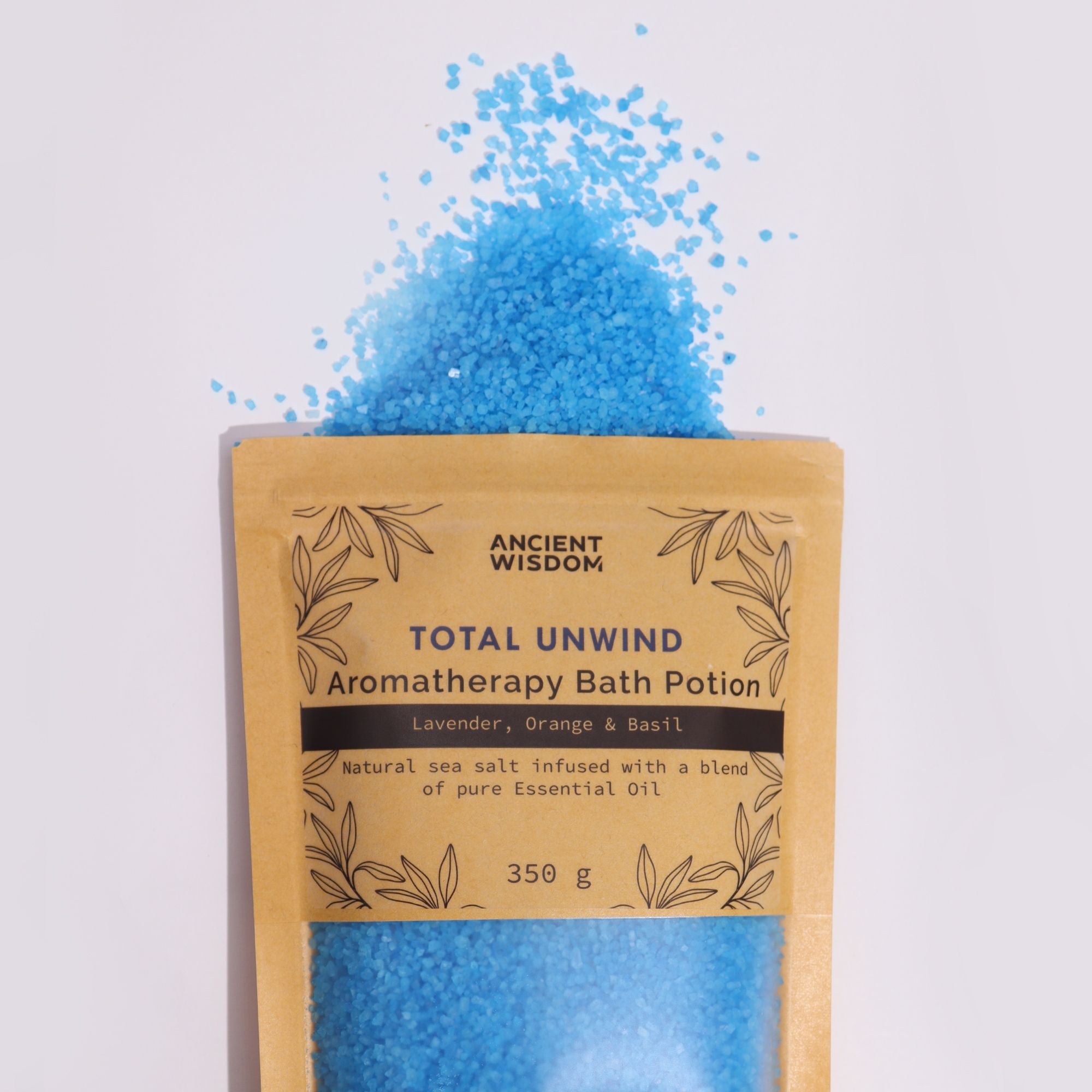 Aromatherapy Bath Potion in Kraft Bag 350g – Total Unwind – Bath Salts – bath salts, alternate product view 2
