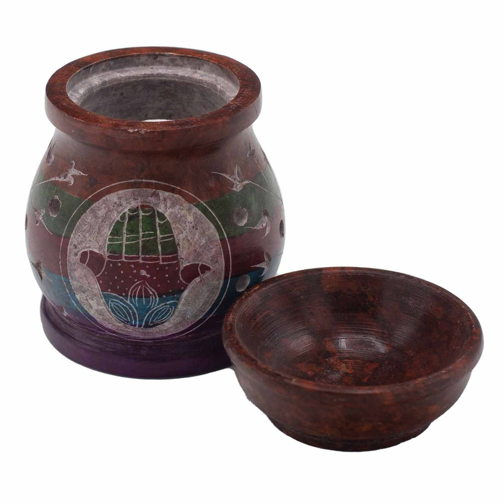 Soapstone Oil Burner 10cm – Hamsa – Five Colours – oil burner, alternate product view 4