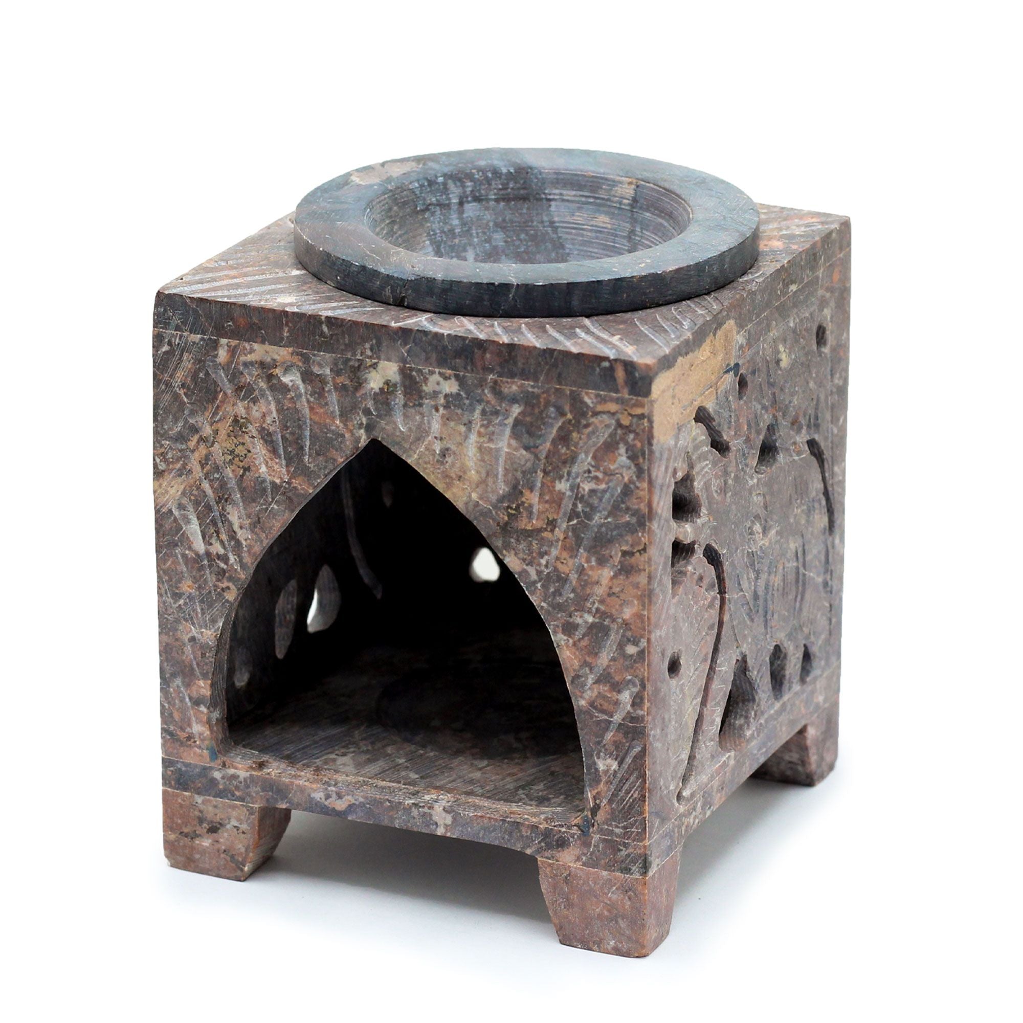 Square Soapstone Oil Burner 10x7.5cm – Elephant – oil burner, alternate product view 2