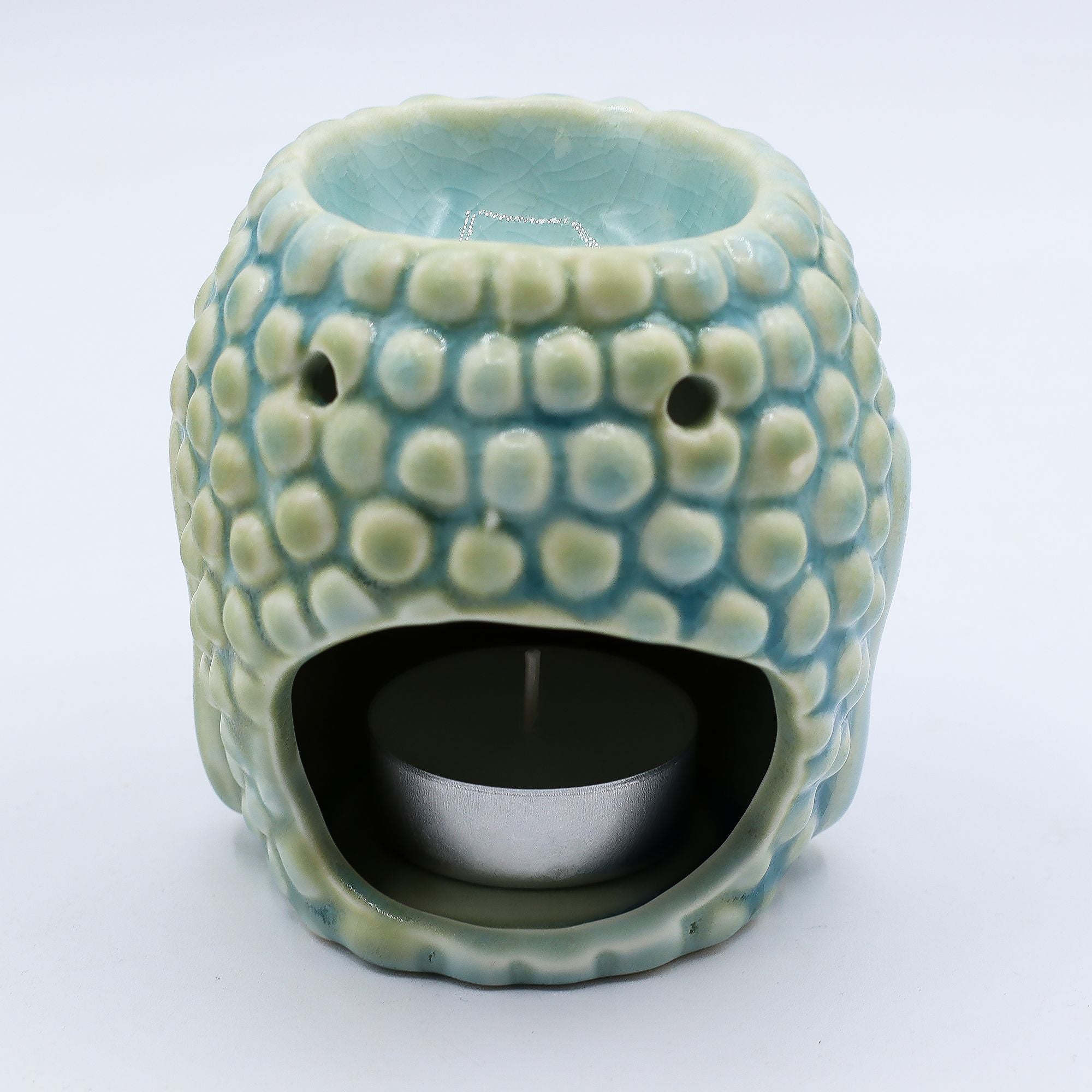 Buddha Oil Burner – Blue – blue oil burner, alternate product view 2