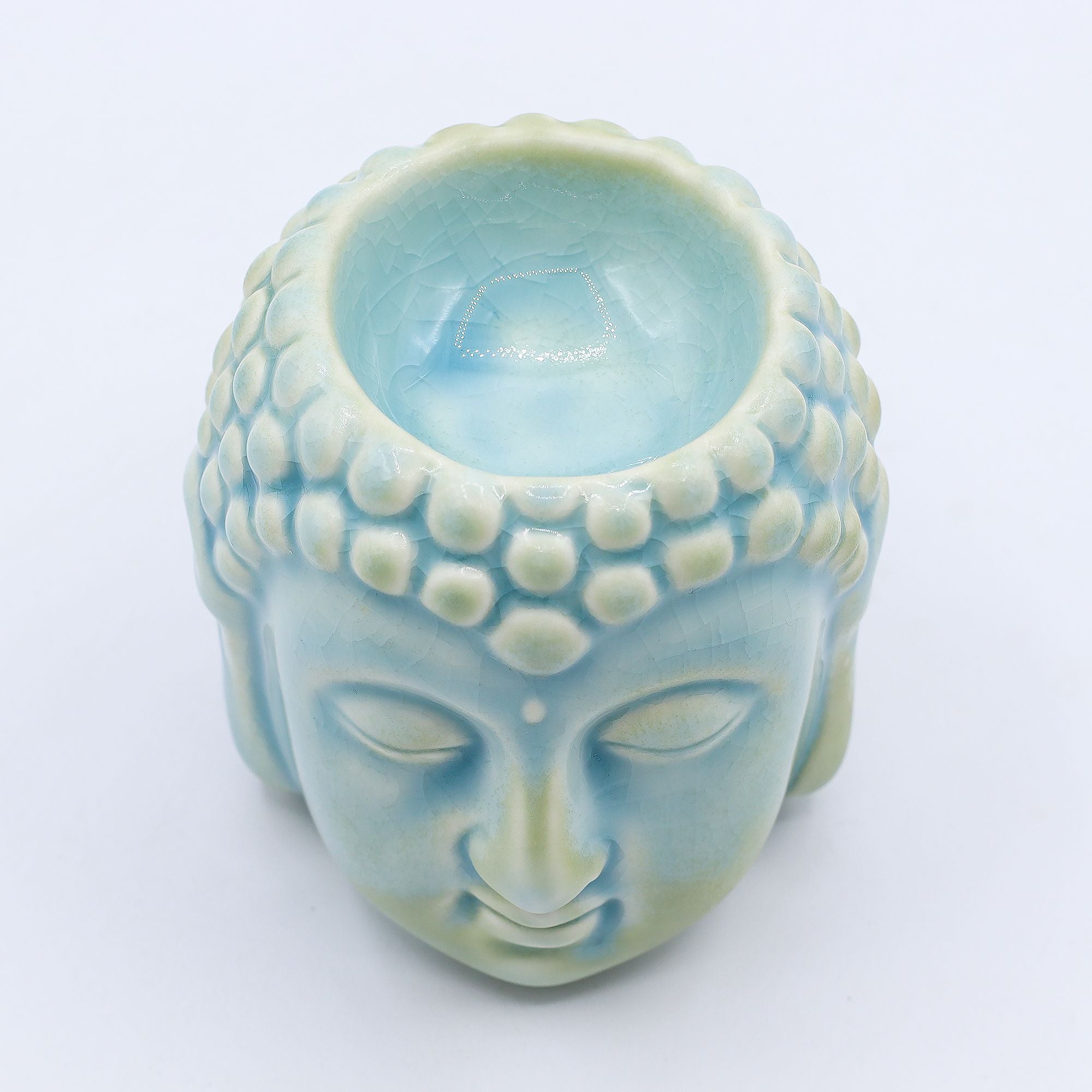 Buddha Oil Burner – Blue – blue oil burner, alternate product view 4