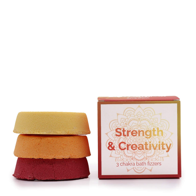 Chakra Bath Fizz – Small box – Strength & Creativity – Bath Bomb – bath bomb, main product view