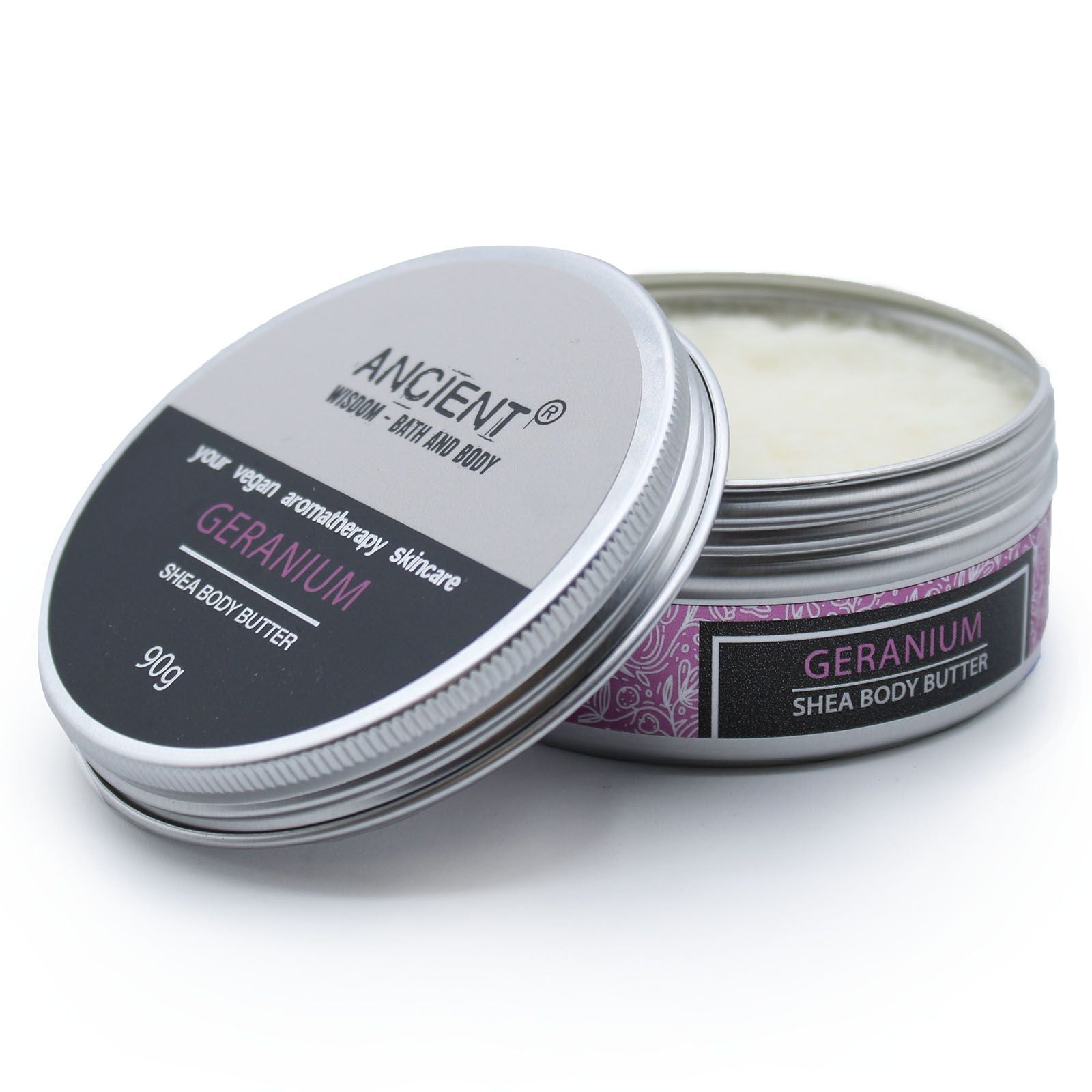 Aromatherapy Shea Body Butter 90g – Geranium – body butter, alternate product view 4