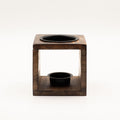 Square Mango Wood Oil Burner – Flower of Life – oil burner, main product view