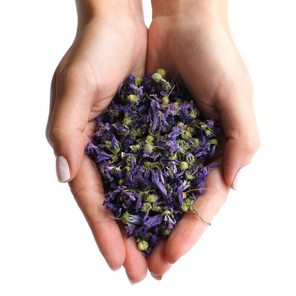 Mallow Flowers Whole Blue (0.5kg) – Dried Flowers – blue dried flowers, alternate product view 2