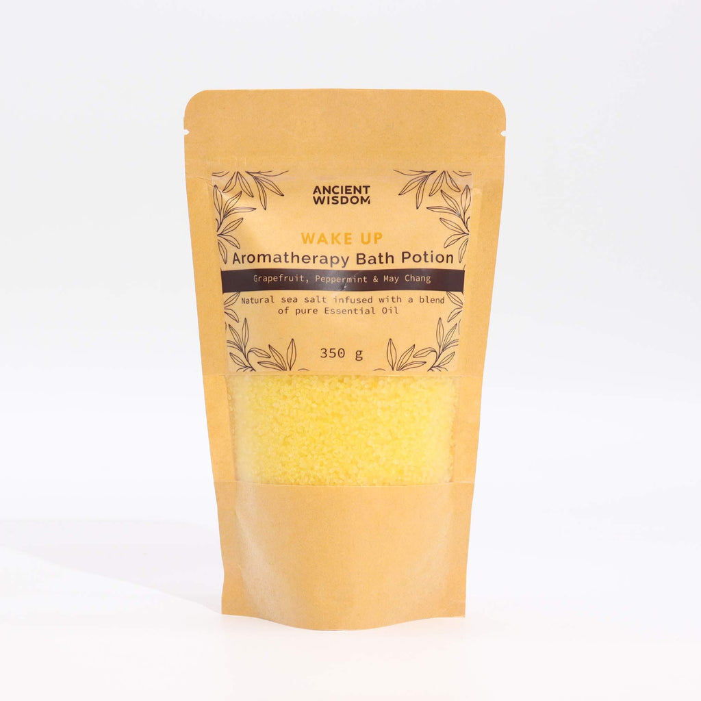 Aromatherapy Bath Potion in Kraft Bag 350g – Wake Up – Bath Salts – bath salts, main product view