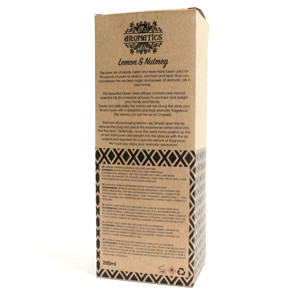 200ml Lemon & Nutmeg Essential Oil Reed Diffuser – reed diffuser, alternate product view 2