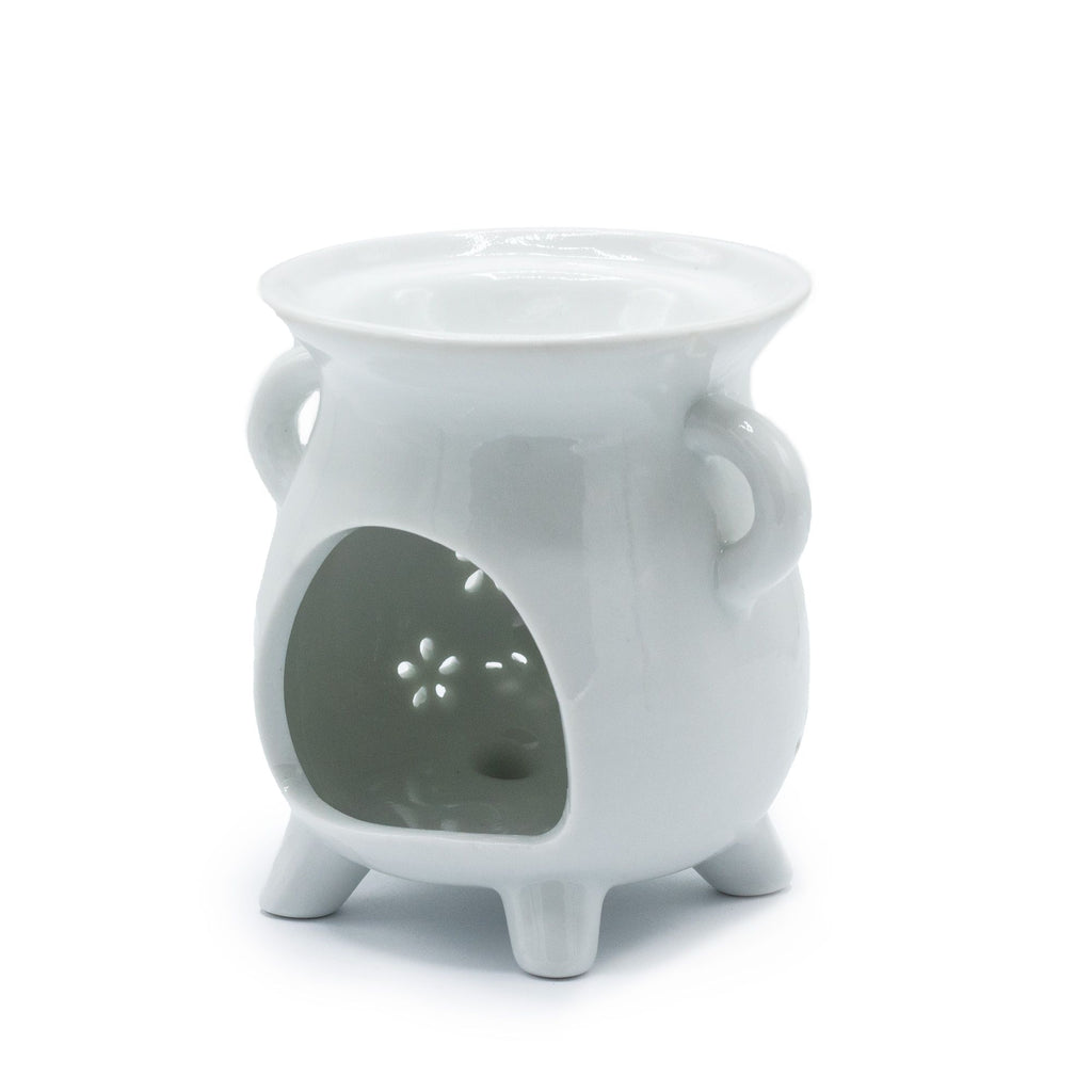 Caildren Oil Burner – Owl – White – white oil burner, main product view